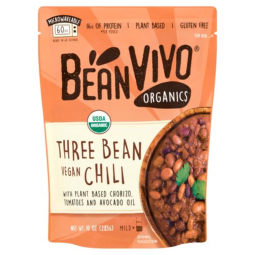 BeanVIVO Organics Three Bean Vegan Chili, 10 oz