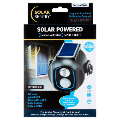 Sensor Brite Solar Sentry Black Finish Solar Powered (Motion-Activated) Spot Light