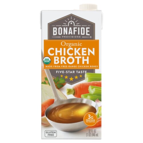 Bonafide Provisions Organic Chicken Broth, 32 fl oz