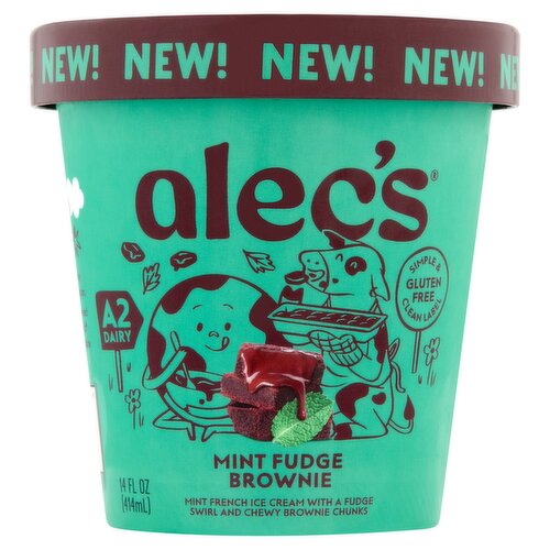 Alec's Mint Fudge Brownie French Ice Cream, 14 fl oz