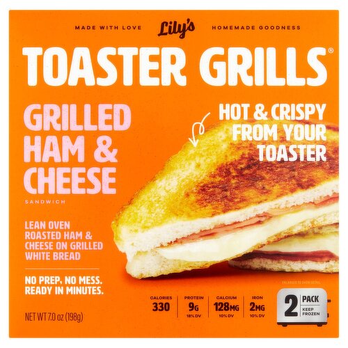 Lily's Toaster Grills Ham & Cheese Sandwich, 2 count, 7.0 oz