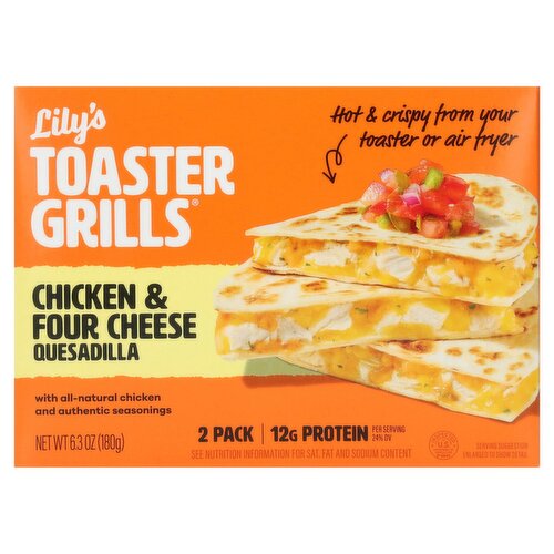 Lily's Toaster Grills Chicken & Four Cheese Quesadilla, 2 count, 6.3 oz