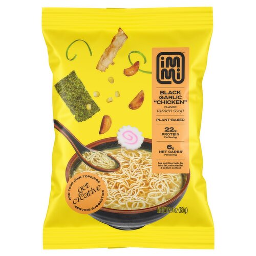 immi Black Garlic "Chicken" Flavor Ramen Soup, 2.43 oz