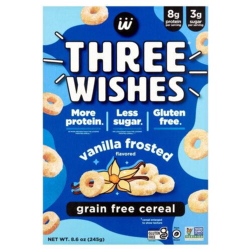 Three Wishes Vanilla Frosted Flavored Grain Free Cereal, 8.6 oz