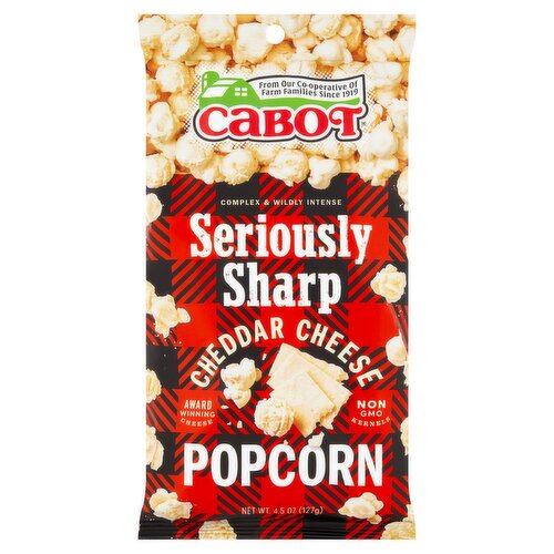 Cabot Seriously Sharp Cheddar Cheese Popcorn, 4.5 oz