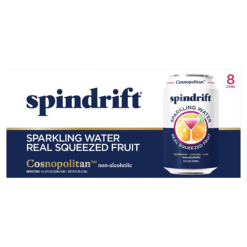 Spindrift Cosnopolitan Real Squeezed Fruit Unsweetened Sparkling Water, 12 fl oz, 8 count