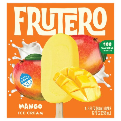 Frutero Mango Creamy Ice Cream Bars, 2.5 fl oz, 4 count