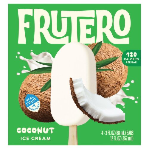 Frutero Coconut Ice Cream Bars, 3 fl oz, 4 count