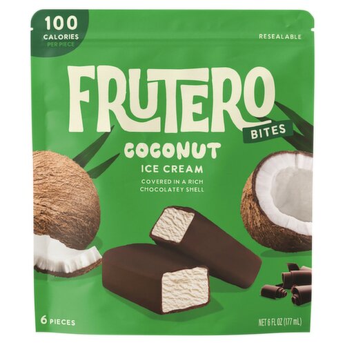 Frutero Bites Coconut Ice Cream Bites, 6 count, 6 fl oz