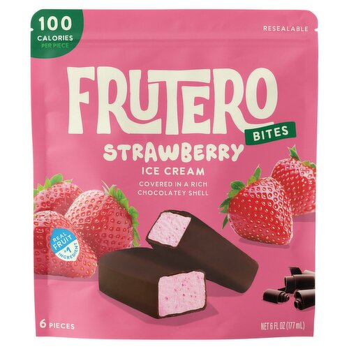 Frutero Strawberry Ice Cream Bites, 6 count, 6 fl oz