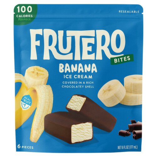 Frutero Banana Ice Cream Bites, 6 count, 6 fl oz