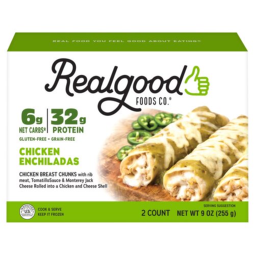 Real Good Foods Co. Chicken Enchiladas, 2 count, 9 oz