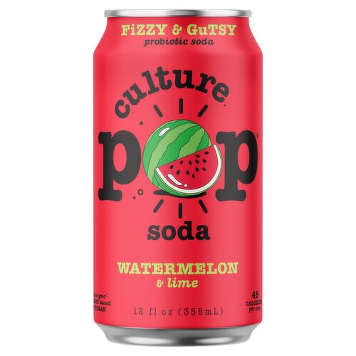 Culture Pop Watermelon & Lime Probiotic Soda, 12 fl oz