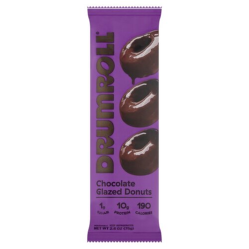 Drumroll Chocolate Glazed Donuts, 2.6 oz