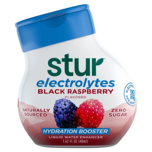 Stur Electrolytes Black Raspberry Flavored Hydration Booster Liquid Water Enhancer, 1.62 fl oz