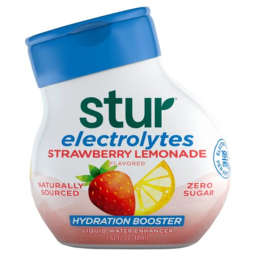 Stur Electrolytes Strawberry Lemonade Flavored Hydration Booster Liquid Water Enhancer, 1.62 fl oz