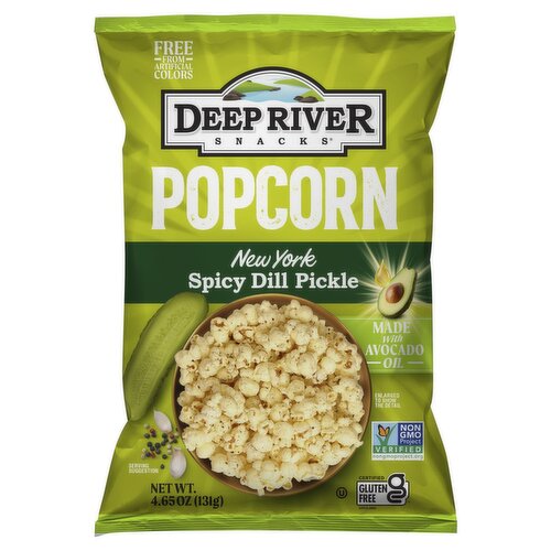 Deep River Snacks New York Spicy Dill Pickle Popcorn, 4.65 oz