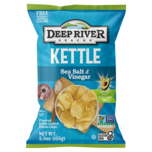 Deep River Snacks Sea Salt & Vinegar Flavored Kettle Cooked Potato Chips, 5.5 oz