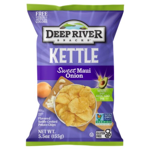 Deep River Snacks Sweet Maui Onion Flavored Kettle Cooked Potato Chips, 5.5 oz