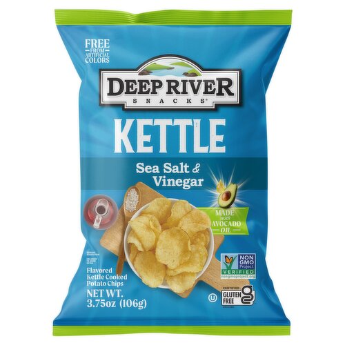 Deep River Snacks Sea Salt & Vinegar Flavored Kettle Cooked Potato Chips, 3.75 oz