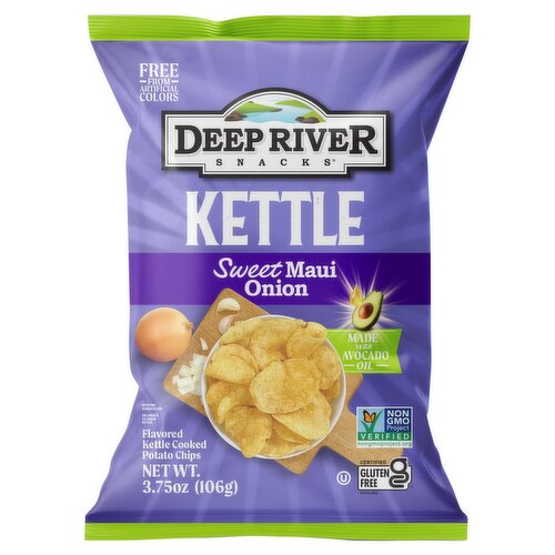 Deep River Snacks Sweet Maui Onion Flavored Kettle Cooked Potato Chips, 3.75 oz