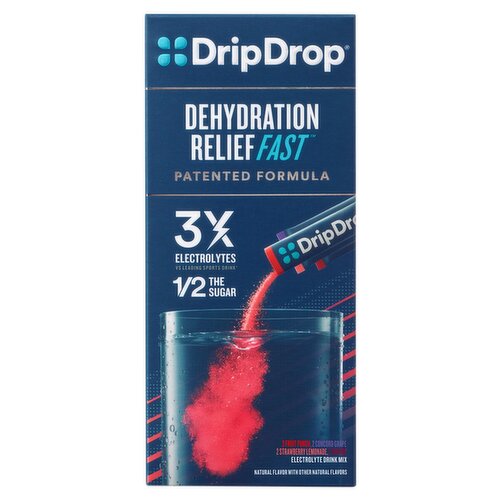 Drip Drop Dehydration Relief Fast Juicy Variety Electrolyte Powder, .35 oz, 8 count