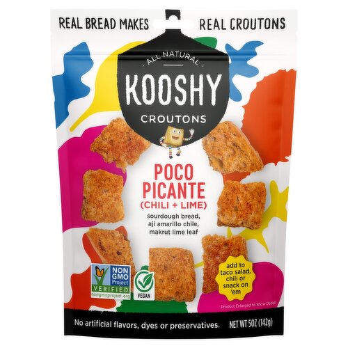 Kooshy Poco Picante Chili & Lime Sourdough Bread Croutons, 5 oz