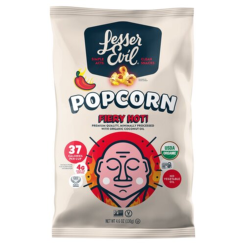 LesserEvil Fiery Hot! Popcorn, 4.6 oz