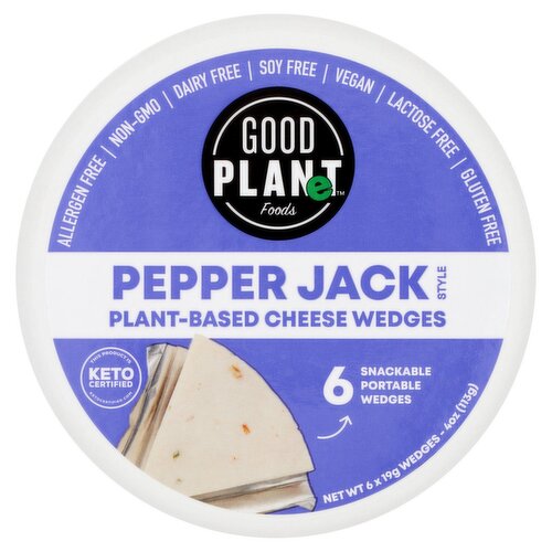 Good Planet Foods Pepper Jack Style Plant-Based Cheese Wedges, 6 count, 4 oz