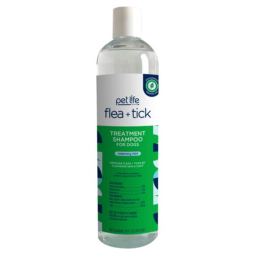 Pet Life Unlimited Rosemary Mint Flea + Tick Treatment Shampoo for Dogs, 16 fl oz