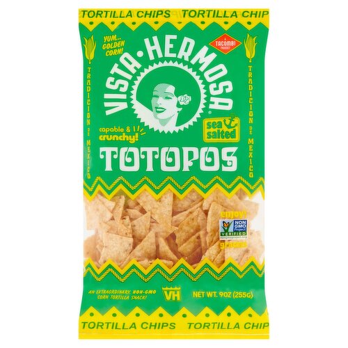 Vista Hermosa Sea Salted Totopos Tortilla Chips, 9 oz