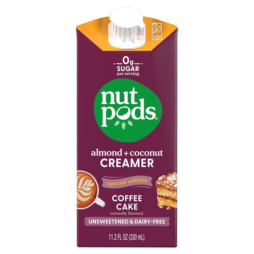 nutpods Almond + Coconut Creamer Coffee Cake Special Edition, 11.2 fl oz