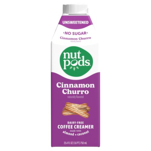 nutpods® Unsweetened Cinnamon Churro Coffee Creamer, dairy-free