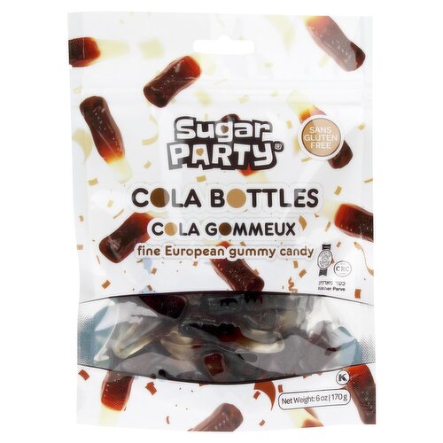 Sugar Party Cola Bottles Fine European Gummy Candy, 6 oz