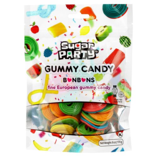 Sugar Party Bonbons Fine European Gummy Candy, 6 oz