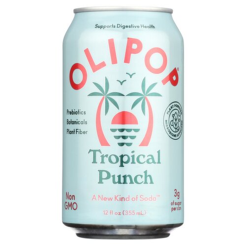 Olipop Tropical Punch Soda, 12 fl oz