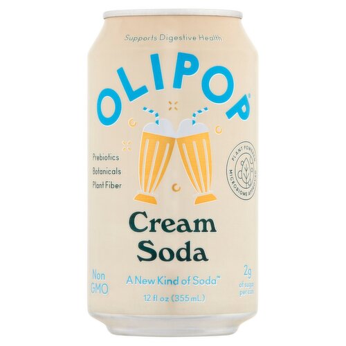 Olipop Cream Soda, 12 fl oz