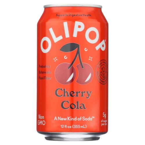 Olipop Cherry Cola Soda, 12 fl oz