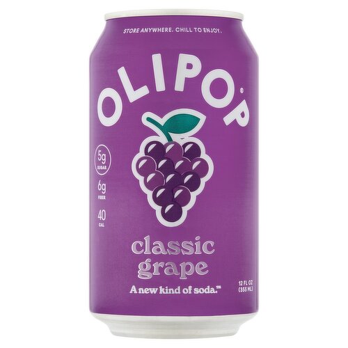 Olipop Classic Grape Soda, 12 fl oz