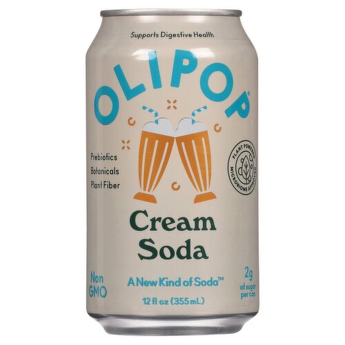 Olipop Cream Soda, 12 fl oz