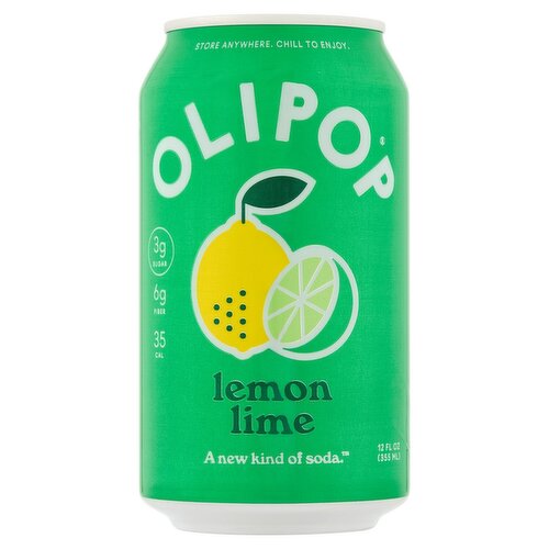 Olipop Lemon Lime Soda, 12 fl oz