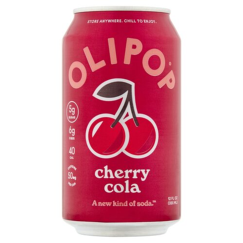 Olipop Cherry Cola Soda, 12 fl oz