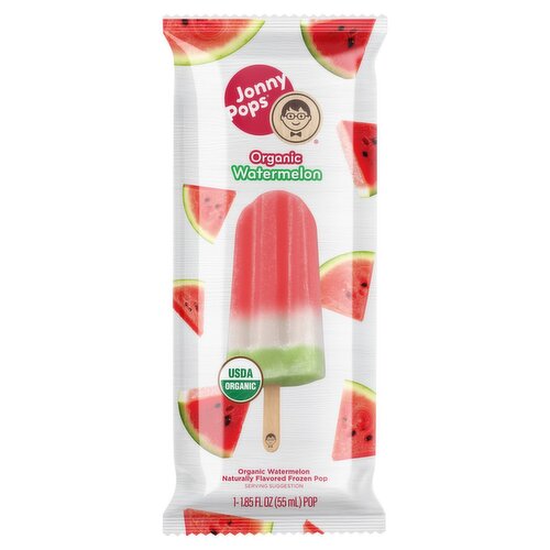 JonnyPops Organic Watermelon Frozen Pop, 1 count, 1.85 fl oz