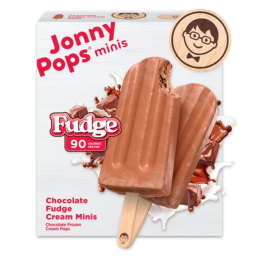 JonnyPops Minis Fudge Chocolate Frozen Cream Pops, 1.12 fl oz, 6 count