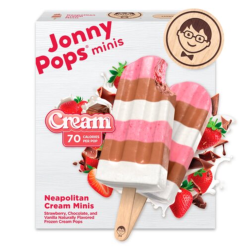 JonnyPops Neapolitan Cream Minis Pops, 1.12 fl oz, 6 count