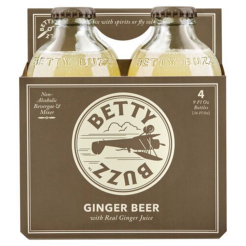 Betty Buzz Ginger Beer, 9 fl oz, 4 count