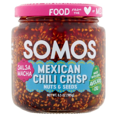 Somos Mexican Chili Crisp Nuts & Seeds Salsa Macha, 6.5 oz