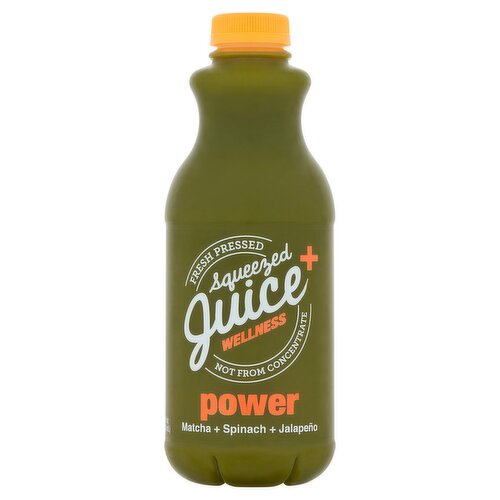 Squeezed Juice Fresh Pressed Power Matcha + Spinach + Jalapeño Wellness Juice, 32 fl oz