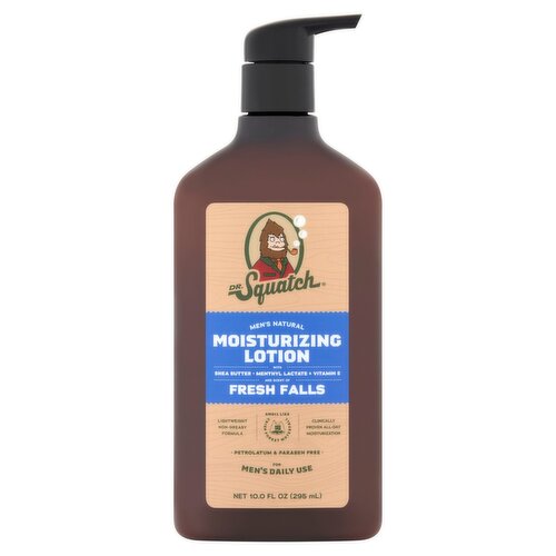 Dr. Squatch Men's Natural Fresh Falls Moisturizing Lotion, 10.0 fl oz