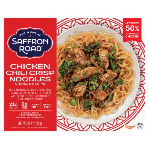 Saffron Road Chinese Recipe Chicken Chili Crisp Noodles, 10 oz